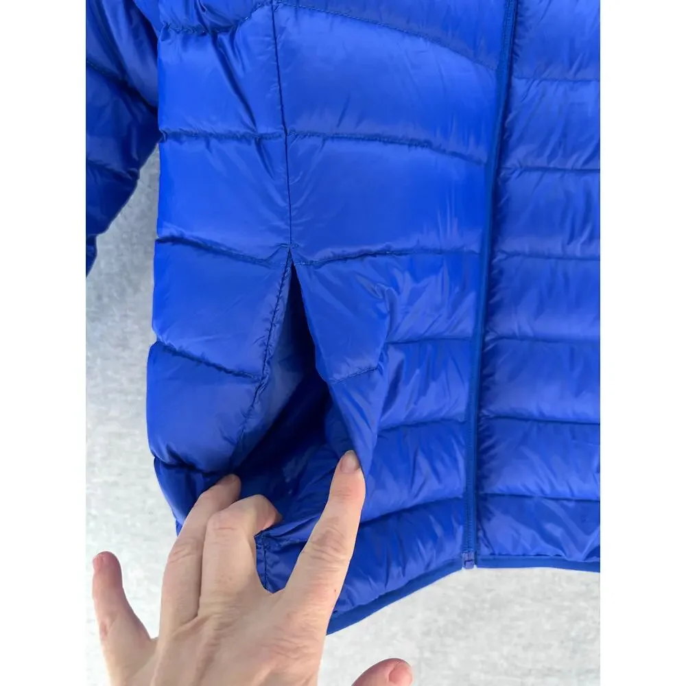 Eddie Bauer Youth XL Down Puffer Blue Zip Winter Coat Outdoors Hiking Comfort